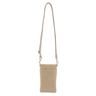 Phone Bag Pale Gold / Leather PC 3612 GOLD Pierre Cardin Leather Ladies Phone Cross-Body Bag in Pale Gold