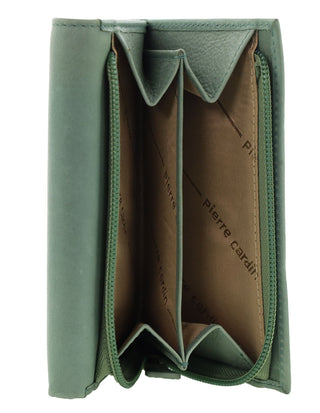 Leather Wallet Grape Leaf / Leather PC 8776 GRAPE LEAF Pierre Cardin Leather Ladies Tri-Fold Wallet in Grape Leaf