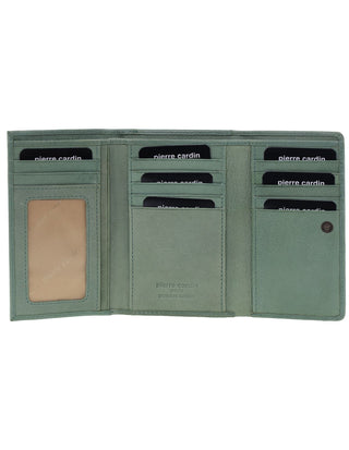 Leather Wallet Grape Leaf / Leather PC 8776 GRAPE LEAF Pierre Cardin Leather Ladies Tri-Fold Wallet in Grape Leaf