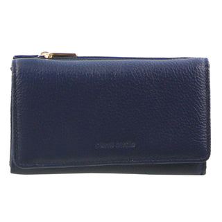 Leather Wallet Navy / Leather PC 8776 NAVY Pierre Cardin Leather Ladies Tri-Fold Wallet in Navy