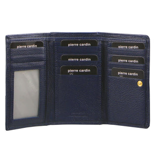 Leather Wallet Navy / Leather PC 8776 NAVY Pierre Cardin Leather Ladies Tri-Fold Wallet in Navy