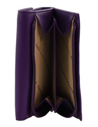 Ladies Wallet Purple / Leather PC 8776 PRPL Pierre Cardin Leather Ladies Tri-Fold Wallet in Purple