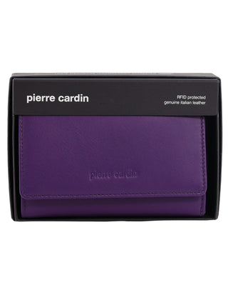 Ladies Wallet Purple / Leather PC 8776 PRPL Pierre Cardin Leather Ladies Tri-Fold Wallet in Purple