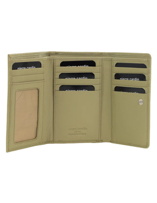 Ladies Wallet Sage / Leather PC 8776 SAGE Pierre Cardin Leather Ladies Tri-Fold Wallet in Sage