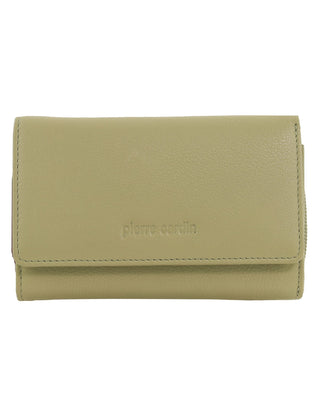Ladies Wallet Sage / Leather PC 8776 SAGE Pierre Cardin Leather Ladies Tri-Fold Wallet in Sage