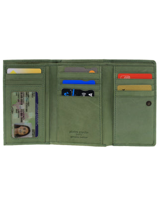 Tri-Fold Wallet Sage / Leather PC 8776 SAGE Pierre Cardin Leather Ladies Tri-Fold Wallet in Sage