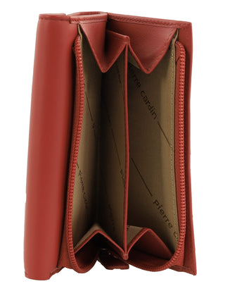 Tri-Fold Wallet Tobasco / Leather PC 8776 TOBASCO Pierre Cardin Leather Ladies Tri-Fold Wallet in Tobasco