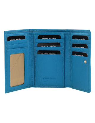 Ladies Wallet Topaz / Leather PC 8776 TOPAZ Pierre Cardin Leather Ladies Tri-Fold Wallet in Topaz