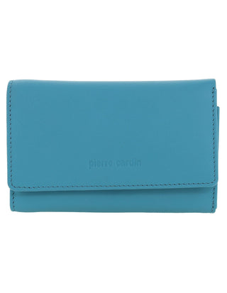 Leather Wallet Turquoise / Leather PC 8776 TURQ Pierre Cardin Leather Ladies Tri-Fold Wallet in Turquoise