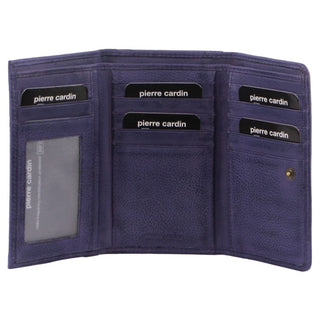 Leather Wallet Purple / Leather PC 8776 PRPL Pierre Cardin Leather Ladies Tri-Fold Wallet
