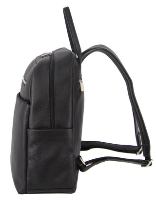 Backpack Black / Leather PC 3341 BLK Pierre Cardin Leather Laptop/Business Backpack in Black