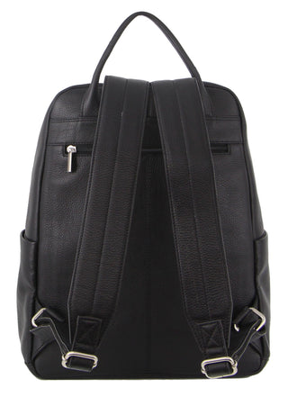 Backpack Black / Leather PC 3341 BLK Pierre Cardin Leather Laptop/Business Backpack in Black