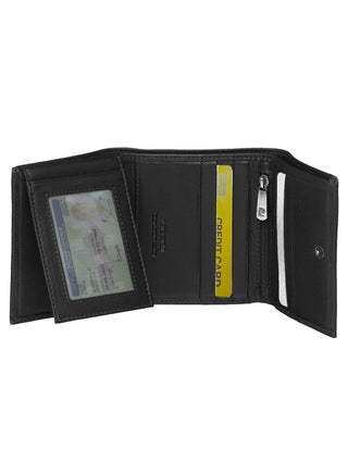 Tri-Fold Wallet Black / Leather PC 8783 BLK Pierre Cardin Leather Men's Tri-Fold Wallet in Black