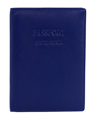 Wallets Blue / Leather PC 3909 BLUE Pierre Cardin Leather Passport Wallet Cover in Blue