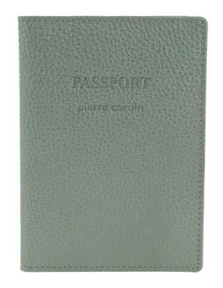 Wallets Metallic Sage / Leather PC 3909 METALLIC SAGE Pierre Cardin Leather Passport Wallet Cover in Metallic Sage