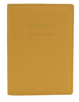 Passport Wallet Yellow / Leather PC 3909 YELL Pierre Cardin Leather Passport Wallet Cover in Yellow