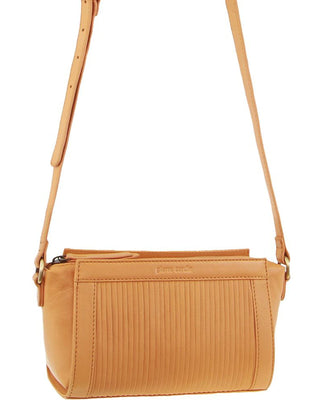 Crossbody bag Apricot / Leather PC 3661 APRICOT Pierre Cardin Leather Pleated Design Crossbody Bag in Apricot