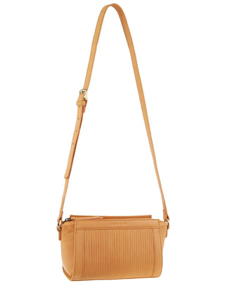 Crossbody bag Apricot / Leather PC 3661 APRICOT Pierre Cardin Leather Pleated Design Crossbody Bag in Apricot