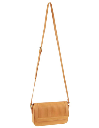 Crossbody bag Apricot / Leather PC 3662 APRICOT Pierre Cardin Leather Pleated Design Crossbody Bag in Apricot