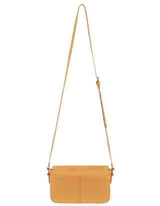 Crossbody bag Apricot / Leather PC 3662 APRICOT Pierre Cardin Leather Pleated Design Crossbody Bag in Apricot