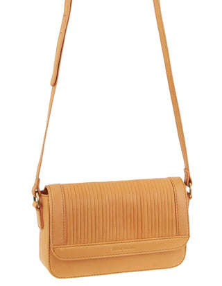 Crossbody bag Apricot / Leather PC 3662 APRICOT Pierre Cardin Leather Pleated Design Crossbody Bag in Apricot