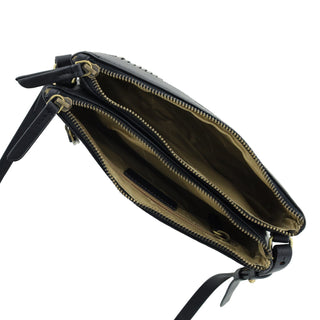 Crossbody bag Black / Leather PC 3664 BLK Pierre Cardin Leather Pleated Design Crossbody Bag in Black