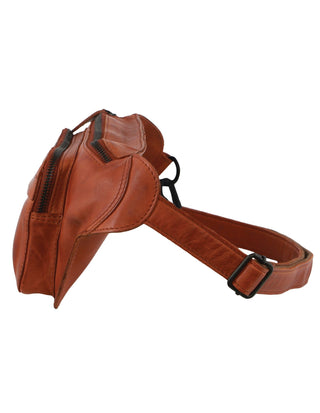 Belt Bag Cognac / Leather PC 3718 COGN Pierre Cardin Leather Rustic Belt Bag in Cognac