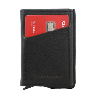 Leather Wallet Black / Leather PC 3643 BLK Pierre Cardin Leather Smart Slide Card Holder Tab Wallet in Black