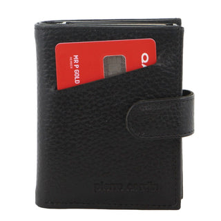 Leather Wallet Black / Leather PC 3644 BLK Pierre Cardin Leather Smart Slide Card Holder Tab Wallet in Black