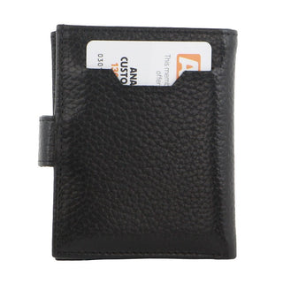 Leather Wallet Black / Leather PC 3644 BLK Pierre Cardin Leather Smart Slide Card Holder Tab Wallet in Black