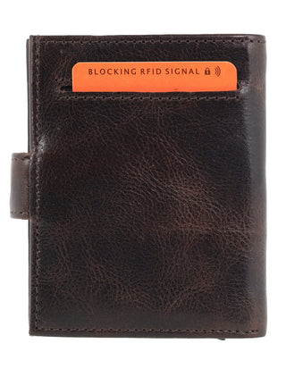 Card Holder Brown / Leather PC 3644 BRN Pierre Cardin Leather Smart Slide Card Holder Tab Wallet in Brown