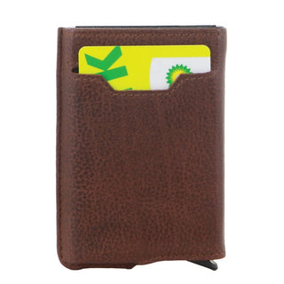 Leather Wallet Brown / Leather PC 3643 BRN Pierre Cardin Leather Smart Slide Card Holder Tab Wallet in Brown