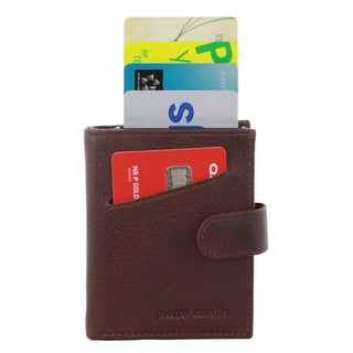 Leather Wallet Brown / Leather PC 3644 BRN Pierre Cardin Leather Smart Slide Card Holder Tab Wallet in Brown