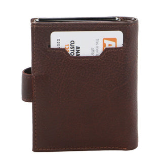 Leather Wallet Brown / Leather PC 3644 BRN Pierre Cardin Leather Smart Slide Card Holder Tab Wallet in Brown