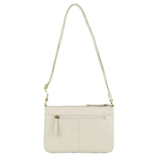 Crossbody Bag Bone / Leather PC 3806 BONE Pierre Cardin Leather Textured Crossbody Bag in Bone