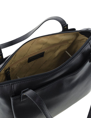 Tote Bag Black / Leather PC 4083 BLACK Pierre Cardin Leather Tote Bag in Black
