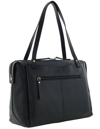 Tote Bag Black / Leather PC 4083 BLACK Pierre Cardin Leather Tote Bag in Black