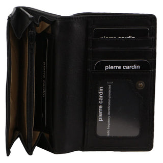 Tri-Fold Wallet Black / Leather PC3779 BLK Pierre Cardin Leather Tri-fold Diamond Pattern Emboss Ladies Wallet in Black