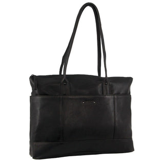 Computer Bag Black / Leather PC 3717 BLK Pierre Cardin Leather Unisex Computer Bag in Black