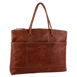 Computer Bag Cognac / Leather PC 3717 COGN Pierre Cardin Leather Unisex Computer Bag in Cognac