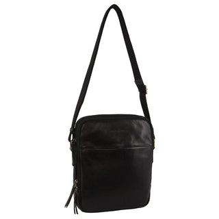 Crossbody Bag Black / Leather PC 3712 BLK Pierre Cardin Leather Unisex Crossbody Bag in Black