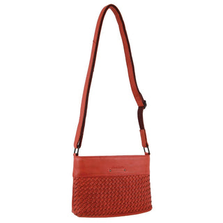 Crossbody bag Orange / Leather PC 3731 ORA Pierre Cardin Leather Woven Embossed Cross Body Bag in Orange