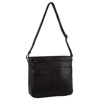 Crossbody bag Black / Leather PC 3690 BLK Pierre Cardin Leather Woven-Stich Design Crossbody Bag in Black