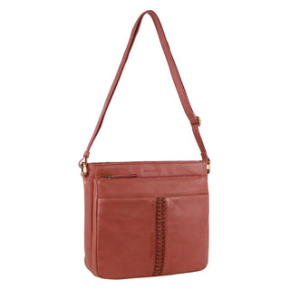 Crossbody bag Marsala / Leather PC 3690 MARSALA Pierre Cardin Leather Woven-Stich Design Crossbody Bag in Marsala