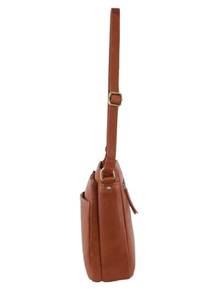 Crossbody bag Tan / Leather PC 3690 TAN Pierre Cardin Leather Woven-Stich Design Crossbody Bag in Tan