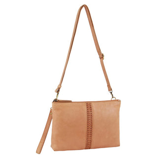 Crossbody bag Apricot / Leather PC 3691 APRICOT Pierre Cardin Leather Wristlet Crossbody Bag in Apricot