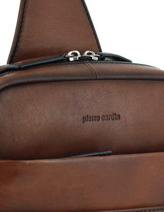 Waist/Sling Bag Brandy / Leather PC 4152 BRANDY Pierre Cardin Men’s Genuine Leather Sling Bag in Brandy
