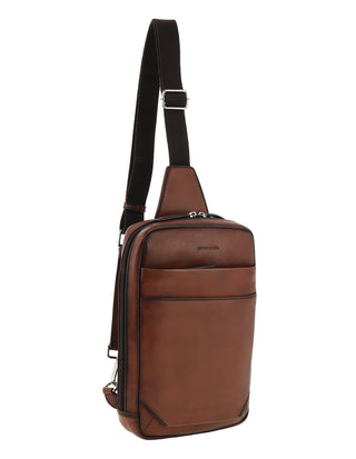 Waist/Sling Bag Brandy / Leather PC 4152 BRANDY Pierre Cardin Men’s Genuine Leather Sling Bag in Brandy