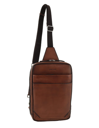 Waist/Sling Bag Brandy / Leather PC 4152 BRANDY Pierre Cardin Men’s Genuine Leather Sling Bag in Brandy