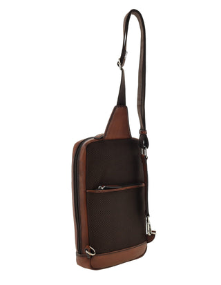Waist/Sling Bag Brandy / Leather PC 4152 BRANDY Pierre Cardin Men’s Genuine Leather Sling Bag in Brandy